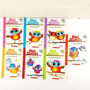 Lot of 7 OWL DIARIES PB Books 1,2,3,4,5,6,15 Rebecca Elliott BRANCHES Grade 2.